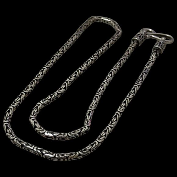 Vintage 18” Inches BA Indonesia Sterling Byzantine Hook Clasp Chain Necklace - Picture 3 of 3